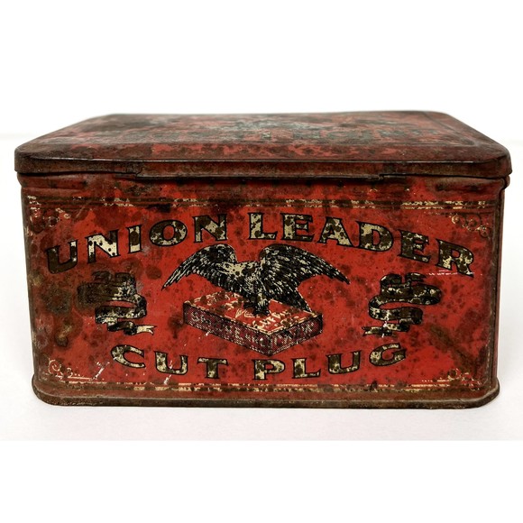 C. 1900-1920s Union Leader Cut Plug for Smoking Chewing Lorillard Tobacco Tin - Picture 4 of 8